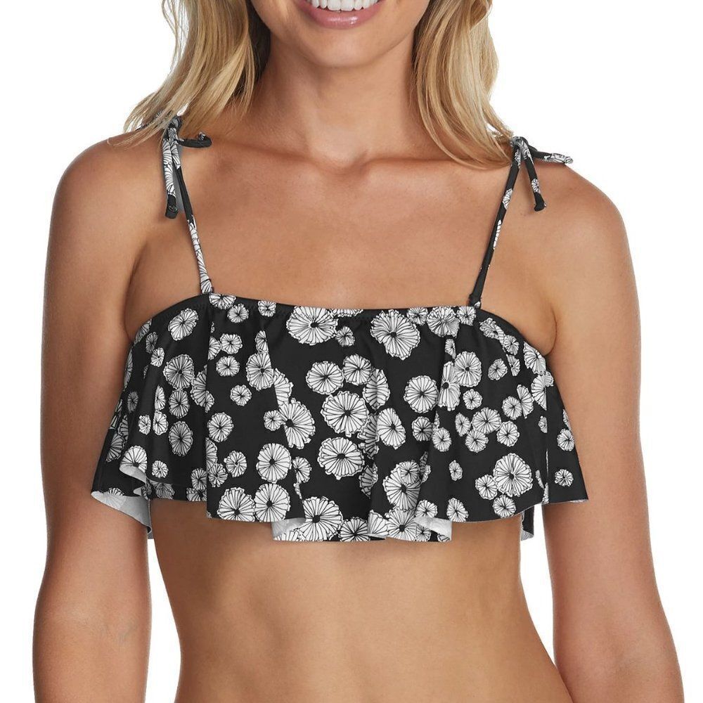 Raisins Las Flores Printed Flounce Bandeau Top